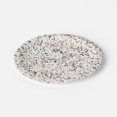 グリジー金ゴールドピンクブラック紙吹雪ドット誕生日 ペーパープレート (アングル)