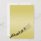 グリジー金ゴールドミュージックノート誕生日 招待状 (裏面)