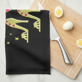 グリジー金ゴールド50th誕生日DIVAデザイン キッチンタオル (四つ折り)