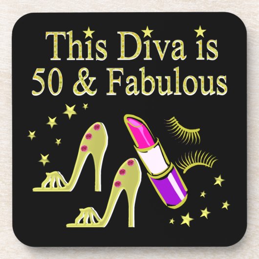 グリジー金ゴールド50th誕生日DIVAデザイン コースター (正面)