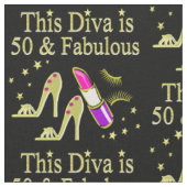 グリジー金ゴールド50th誕生日DIVAデザイン ファブリック (クローズアップ)