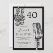 グリジー音楽ノート&マイクカラオケ誕生日 招待状 (正面)