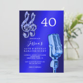 グリジー音楽ノート&マイクカラオケ誕生日 招待状 (スタンド正面)