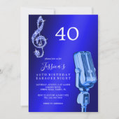 グリジー音楽ノート&マイクカラオケ誕生日 招待状 (正面)