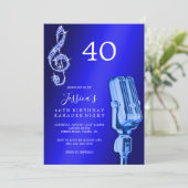 グリジー音楽ノート&マイクカラオケ誕生日 招待状 (スタンド正面)