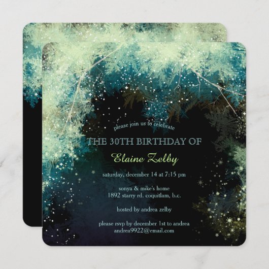グリジー・フォレスト30th誕生日パーティー 招待状 (正面/裏面)