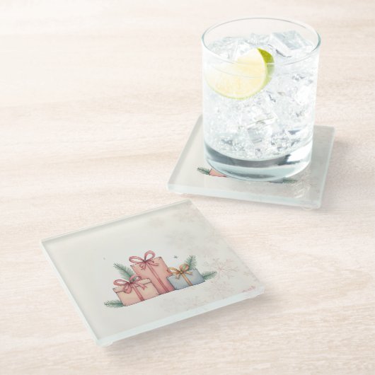 グリスсマスマグのコースター ガラスコースター (アングル)