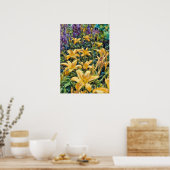 グリスのトラ絵を描イリ（パテル） ポスター (キッチン)