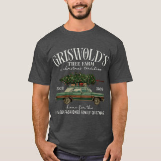 グリスウォルドのクリスマスツリーファームの楽しみ 古風な家族 Tシャツ