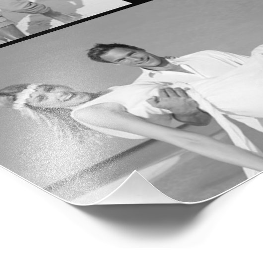 グリスタイリッシュッドブラックスクエアモノグラム4フォト結婚ズ フォトプリント (角)