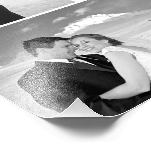 グリスタイリッシュッドホワイトスクエアモノグラム4フォト結婚ズ フォトプリント (角)