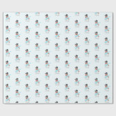 グリストマス雪だるまギタリストラッピング紙 ラッピングペーパー (フラット)