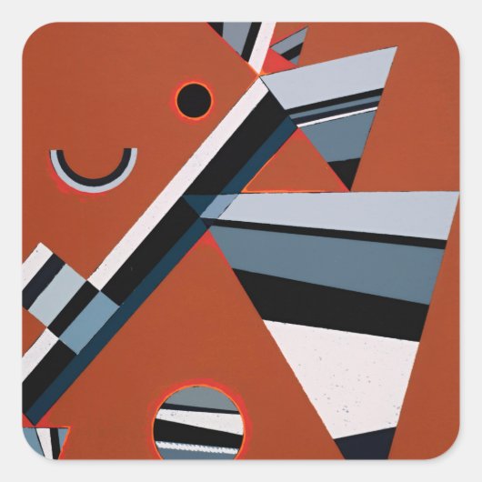 グリスバイカンディンスキー絵画抽象芸術ズモダンアート スクエアシール (正面)