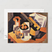 グリス – ギターとフルーツディッシュをテーブルに ポストカード (正面/裏面)