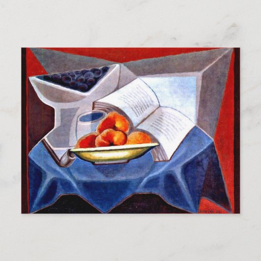 グリス – フルーツと本 ポストカード (正面)