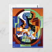 グリス – フルーツディッシュとトランプ ポストカード (正面/裏面)