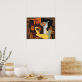 グリス – ボトルとフルーツボウル ポスター (キッチン)