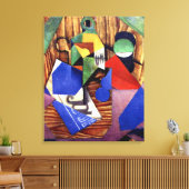 グリス – ラムボトルと新聞 キャンバスプリント (インサイチュ (リビング))