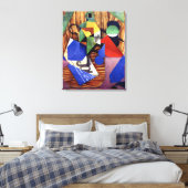 グリス – ラムボトルと新聞 キャンバスプリント (インサイチュ (寝室))