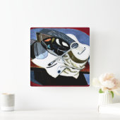 グリス-画家のテーブル、フアン·グリス絵画ズ スクエア壁時計 (ホーム)