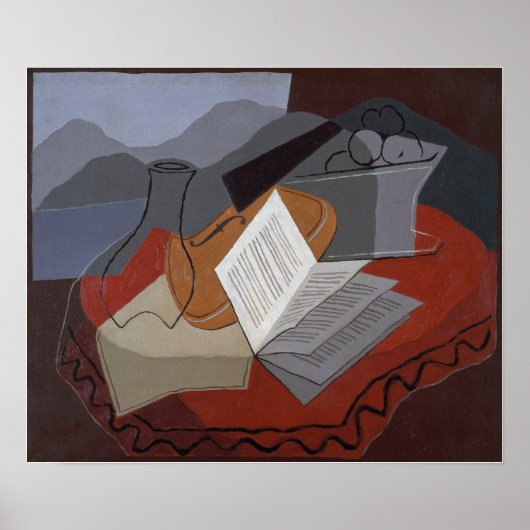 グリス – 開いた窓の前のバイオリン1926 ポスター (正面)