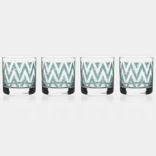 グリズグリーンシェブロンストライプクリスマス ウイスキーグラス (左)