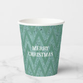 グリズグリーンシェブロンストライプクリスマス 紙コップ (正面)
