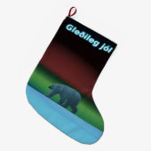 グリズジョル – 極光ポーラベア ラージクリスマスストッキング (正面 (吊り時))