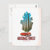 グリズデール森林湖地区イングランドの地図 ポストカード (正面/裏面)