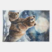 グリズリクマと子熊 キッチンタオル (横)