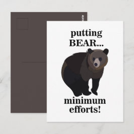 グリズリーが最低限の努力でクマを配置する面白いデザイン ポストカード