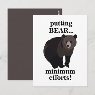 グリズリーが最低限の努力でクマを配置する面白いデザイン ポストカード