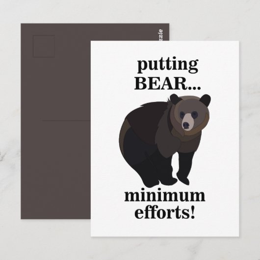 グリズリーが最低限の努力でクマを配置する面白いデザイン ポストカード (正面/裏面)