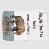 グリズリーのクマ付きゴルフタオル ゴルフタオル (横)