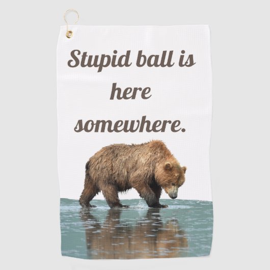 グリズリーのクマ付きゴルフタオル ゴルフタオル (正面)