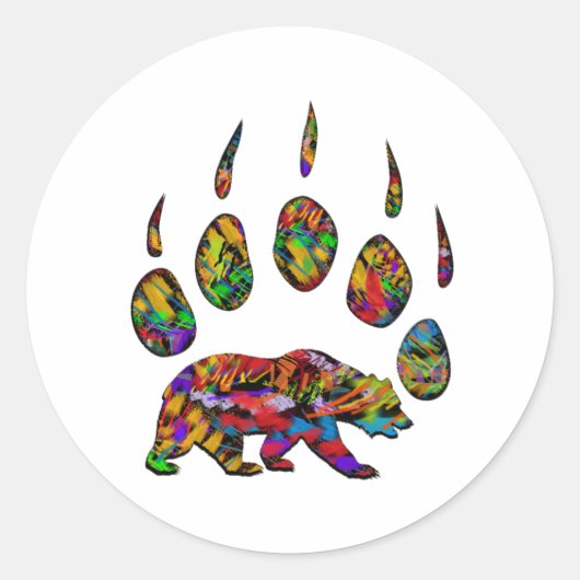 グリズリーのマーク ラウンドシール (正面)