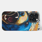 グリズリーの絵画 - 野生の芸術 iPhoneケース (裏面横)