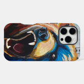 グリズリーの絵画 - 野生動物アート iPhoneケース (裏面横)