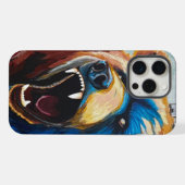 グリズリーの絵画 - 野生動物アート iPhoneケース (裏面横)