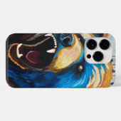 グリズリーの絵画 - 野生動物アート iPhoneケース (裏面横)