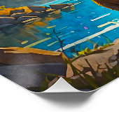 グリズリーベアとノーザンライトアート ポスター (コーナー)