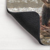 グリズリーベアとレイベンマウスパッド マウスパッド (コーナー)