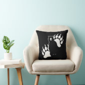 グリズリーベアと足跡グラフィックデザイン クッション (椅子)