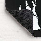 グリズリーベアと足跡グラフィックデザイン マウスパッド (コーナー)