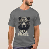 グリズリーベアのグラフィックデザイン Tシャツ (正面)