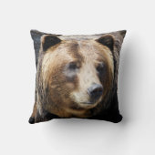 グリズリーベアの写真 クッション (裏面)