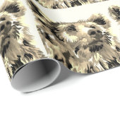 グリズリーベアの包装紙 ラッピングペーパー (ロールコーナー)