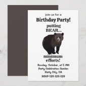 グリズリーベアの最小限の努力が笑える面白い招待状 招待状 (正面/裏面)