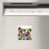 グリズリーベアカラフルポップ・アートのアート抽象芸術 マグネット (インサイチュ (食洗機))