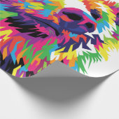 グリズリーベアカラフルポップ・アートのアート抽象芸術 ラッピングペーパー (角)